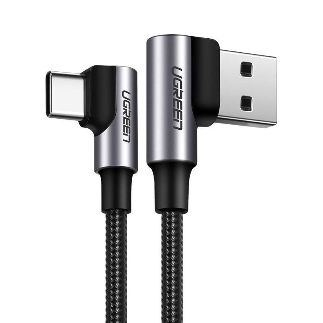 Cable UGREEN USB-A a USB-C 90° de 2 metros con carga rápida 3A