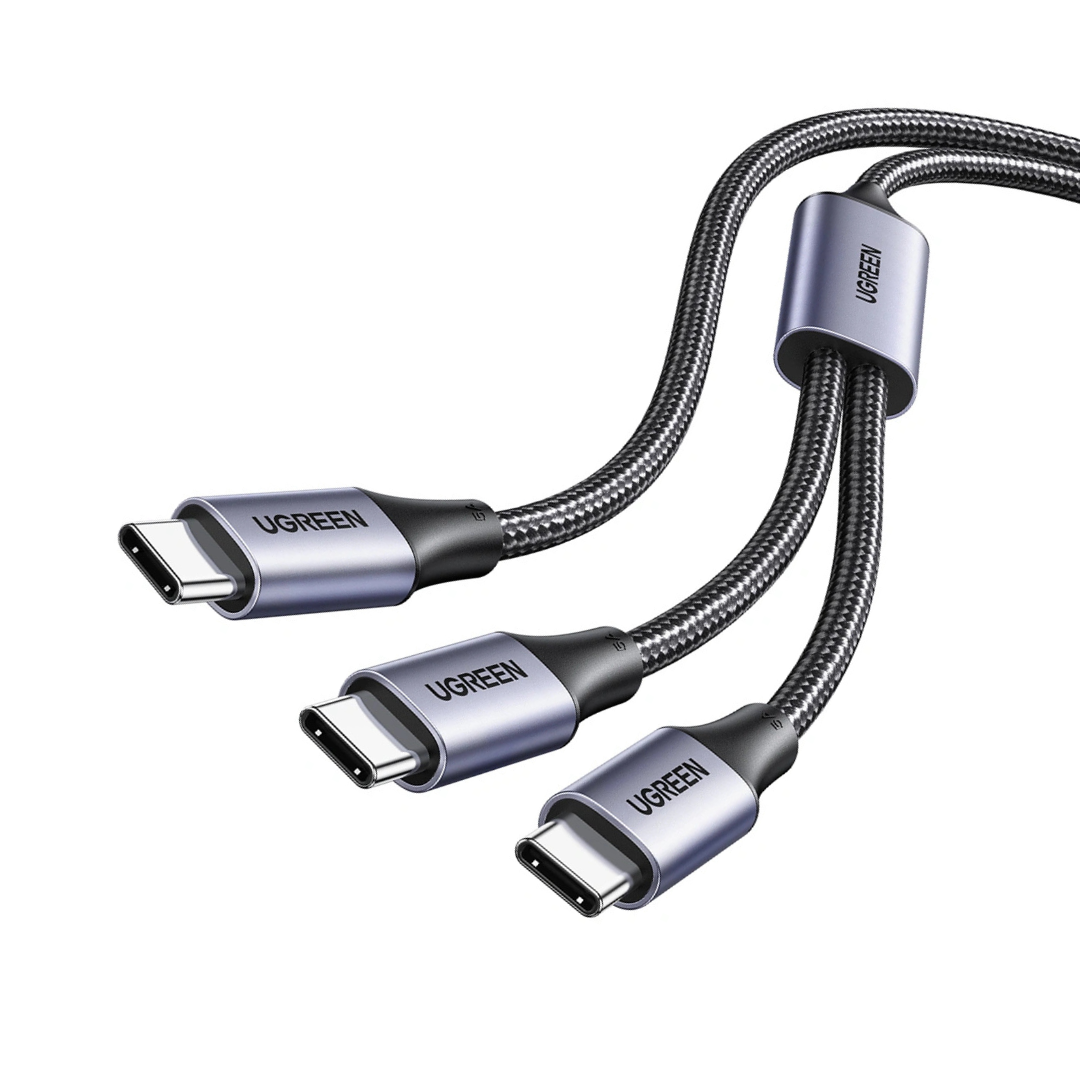 Cable UGREEN USB-C a Dual USB-C 2 en 1 de 100W y 1.5mts