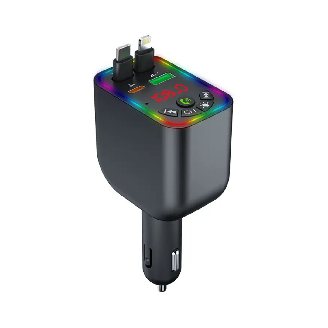 Cargador Retractil 120W Con Bluetooth Y5 Para Carro
