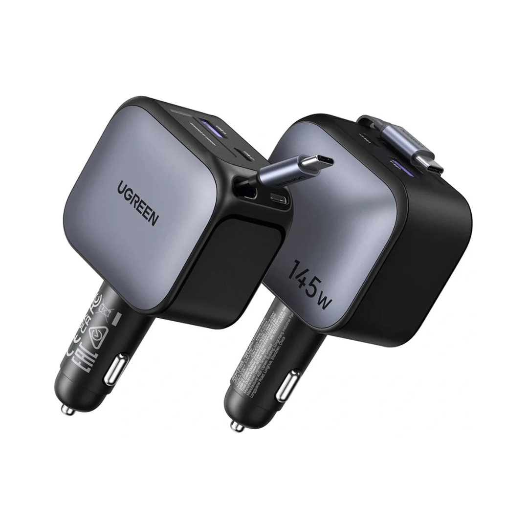 Cargador de carro UGREEN Nexode 145W con cable retráctil USB-C