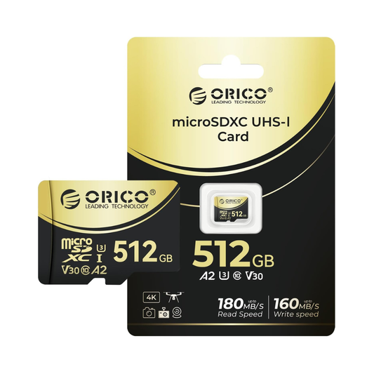 Tarjeta MicroSD ORICO V30 512GB Para Drones, Cámaras y Gaming