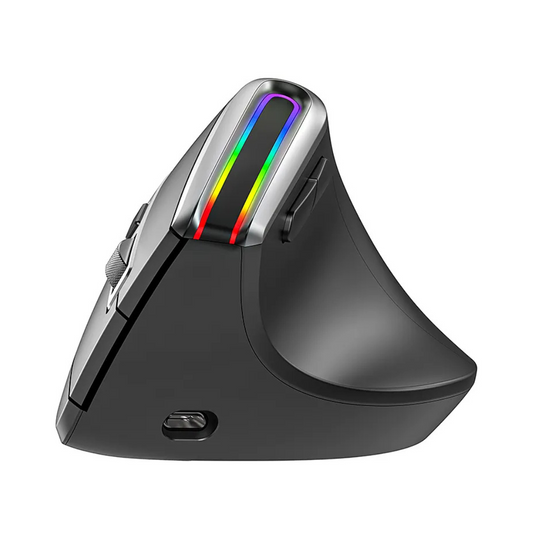 Mouse Vertical Inalambrico RGB Ergonomico Y Recargable
