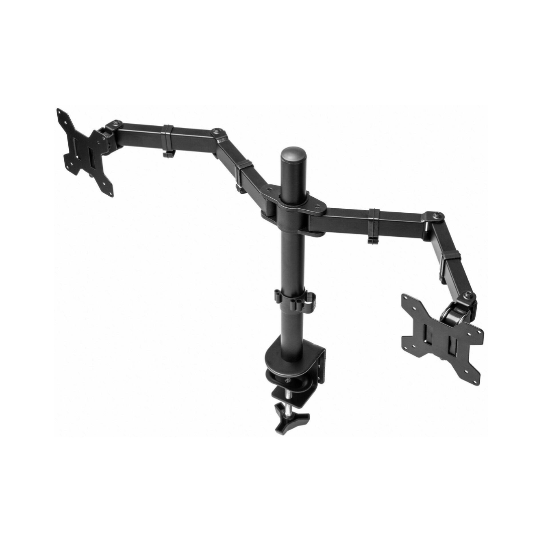 Soporte Doble para Monitores de 13” a 27” con Brazo Ajustable