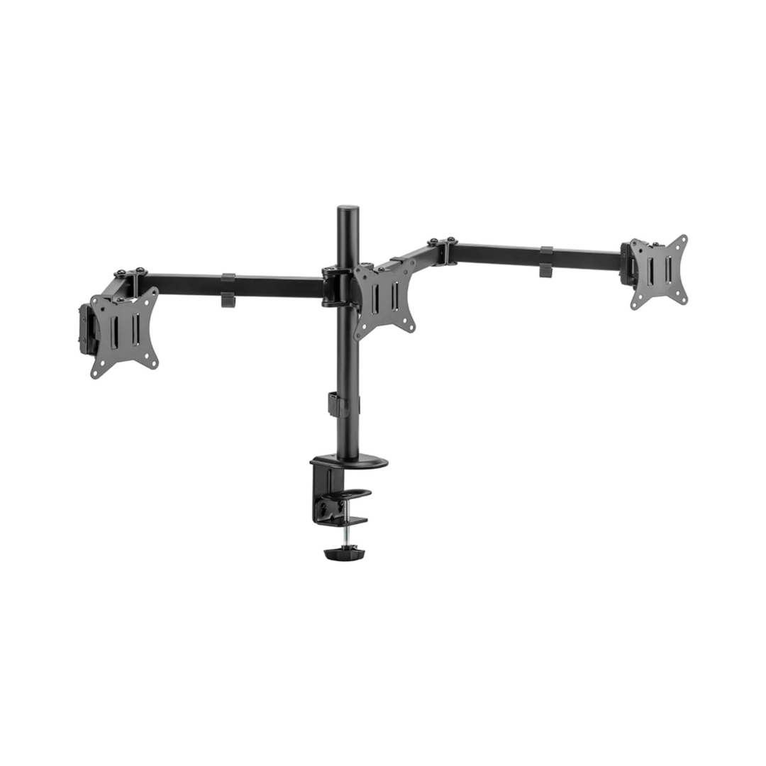 Triple Monitor Mount for 13" to 27" Monitors with Adjustable Arm