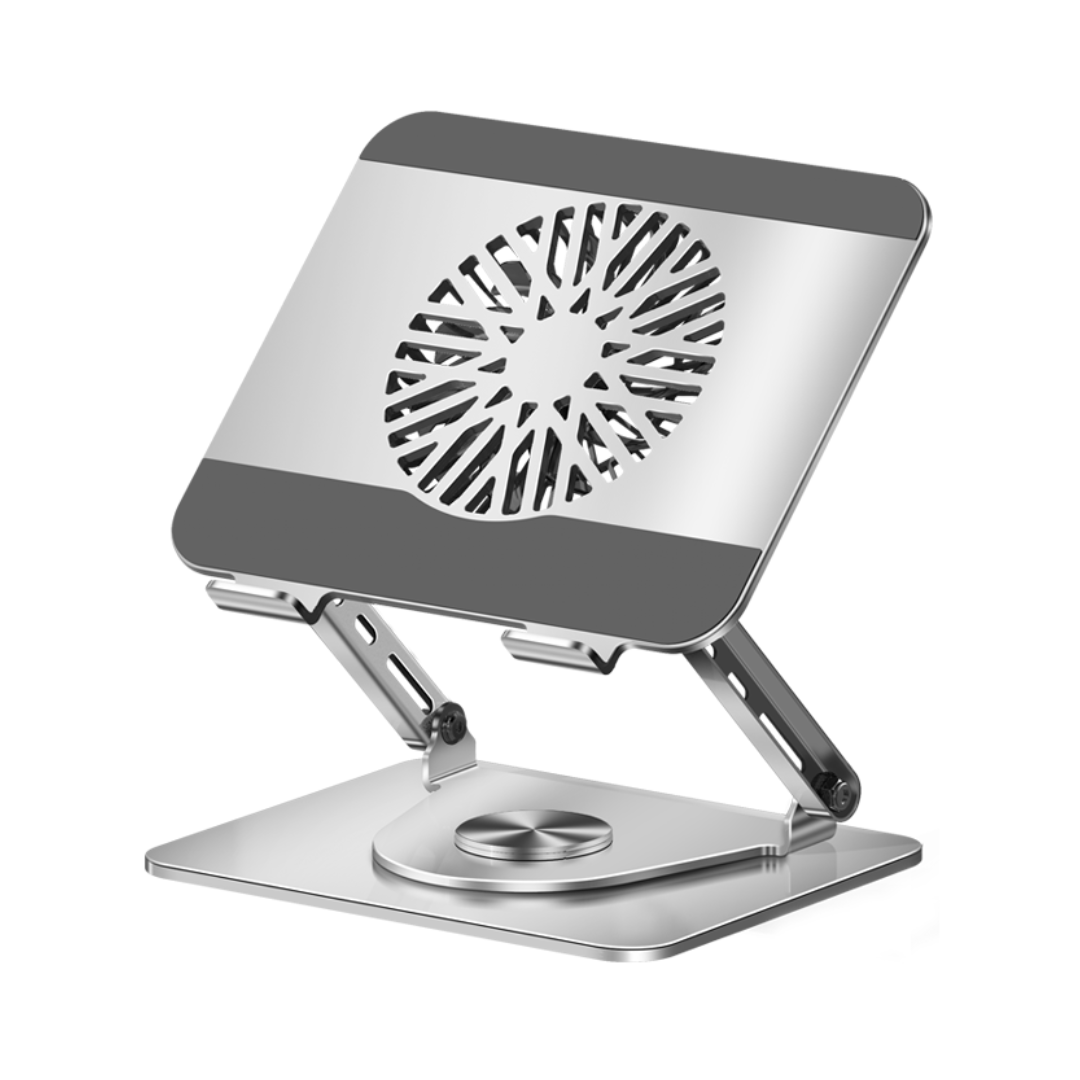 Soporte Ajustable Para Laptop 360° Con Ventilador de Enfriamiento