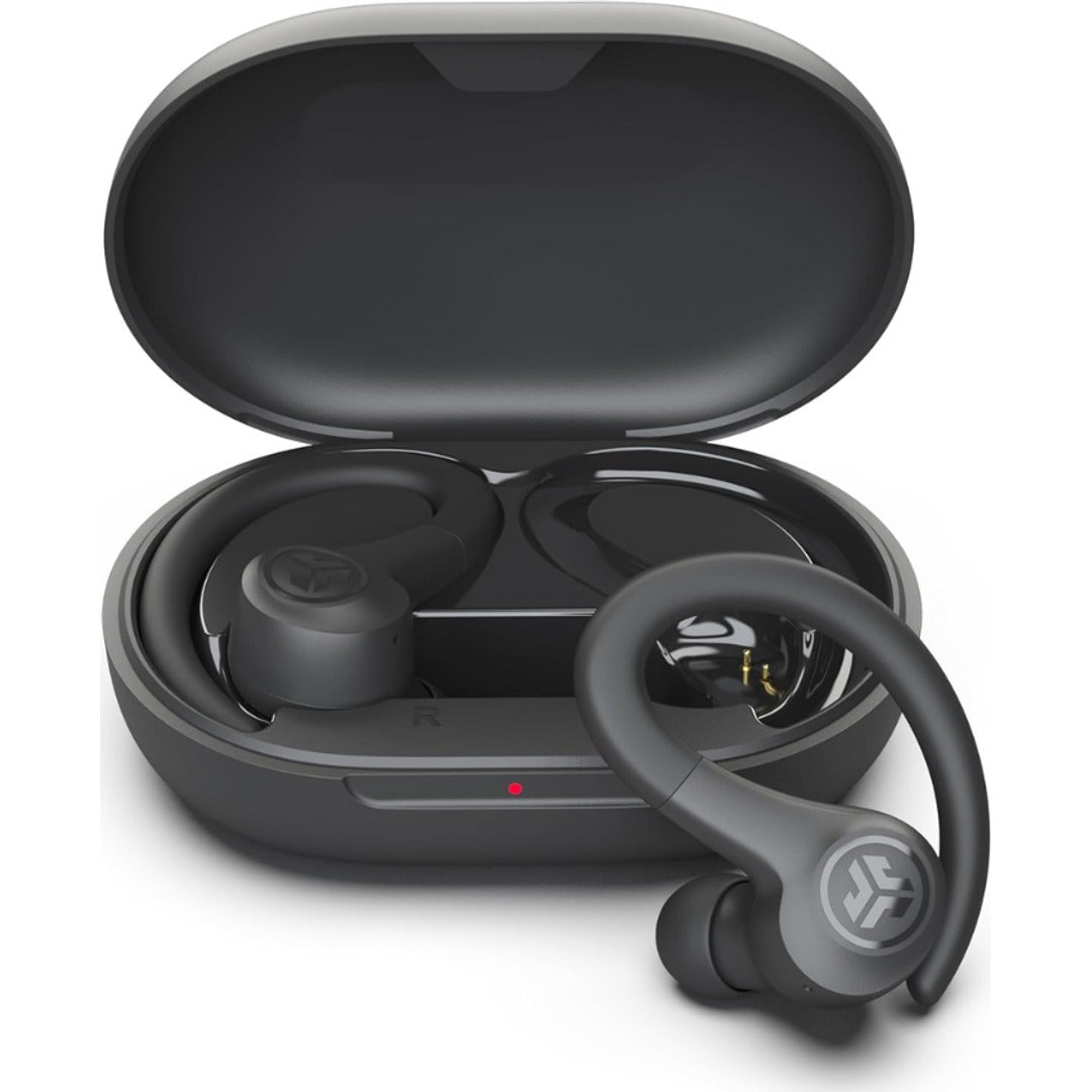 Auriculares deportivos JLab Go Sport+ vista adicional sobre fondo blanco