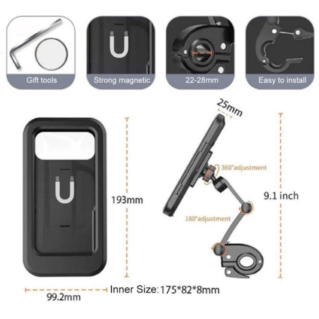 Waterproof and Magnetic Holder For Motorcycle