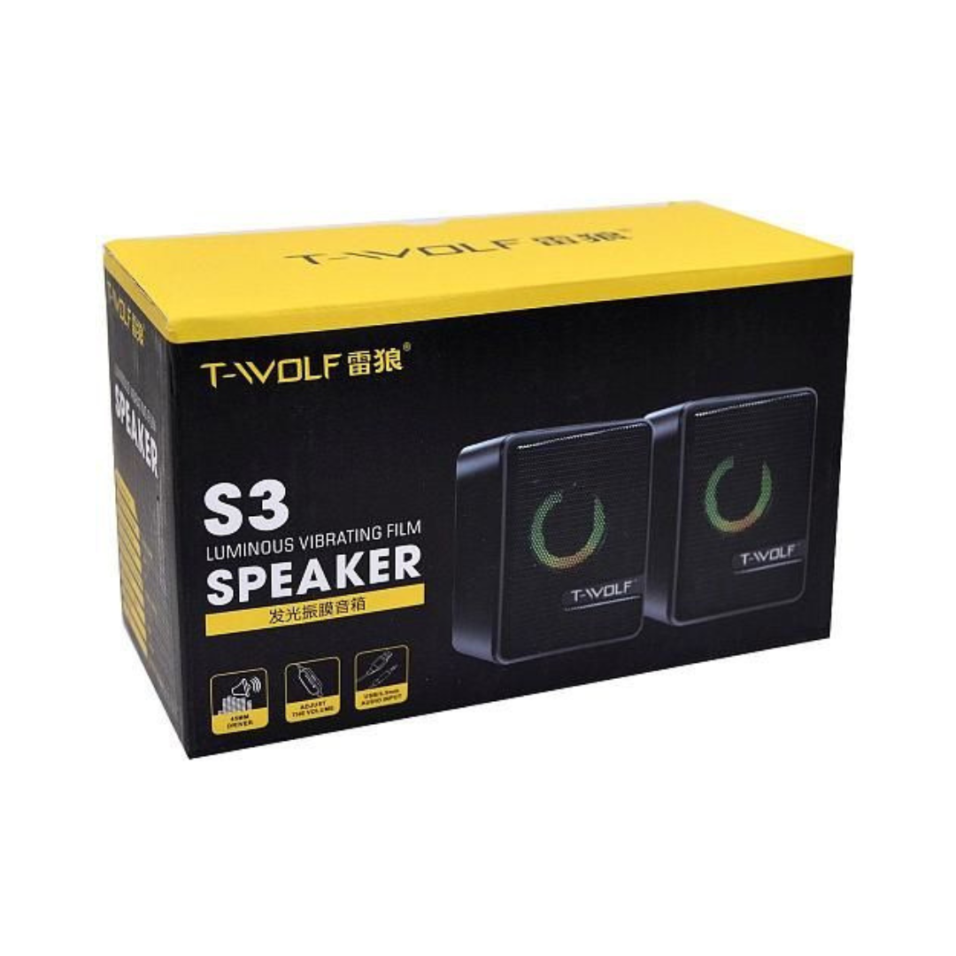 Bocinas T-WOLF S3 RGB 2.0 USB para PC