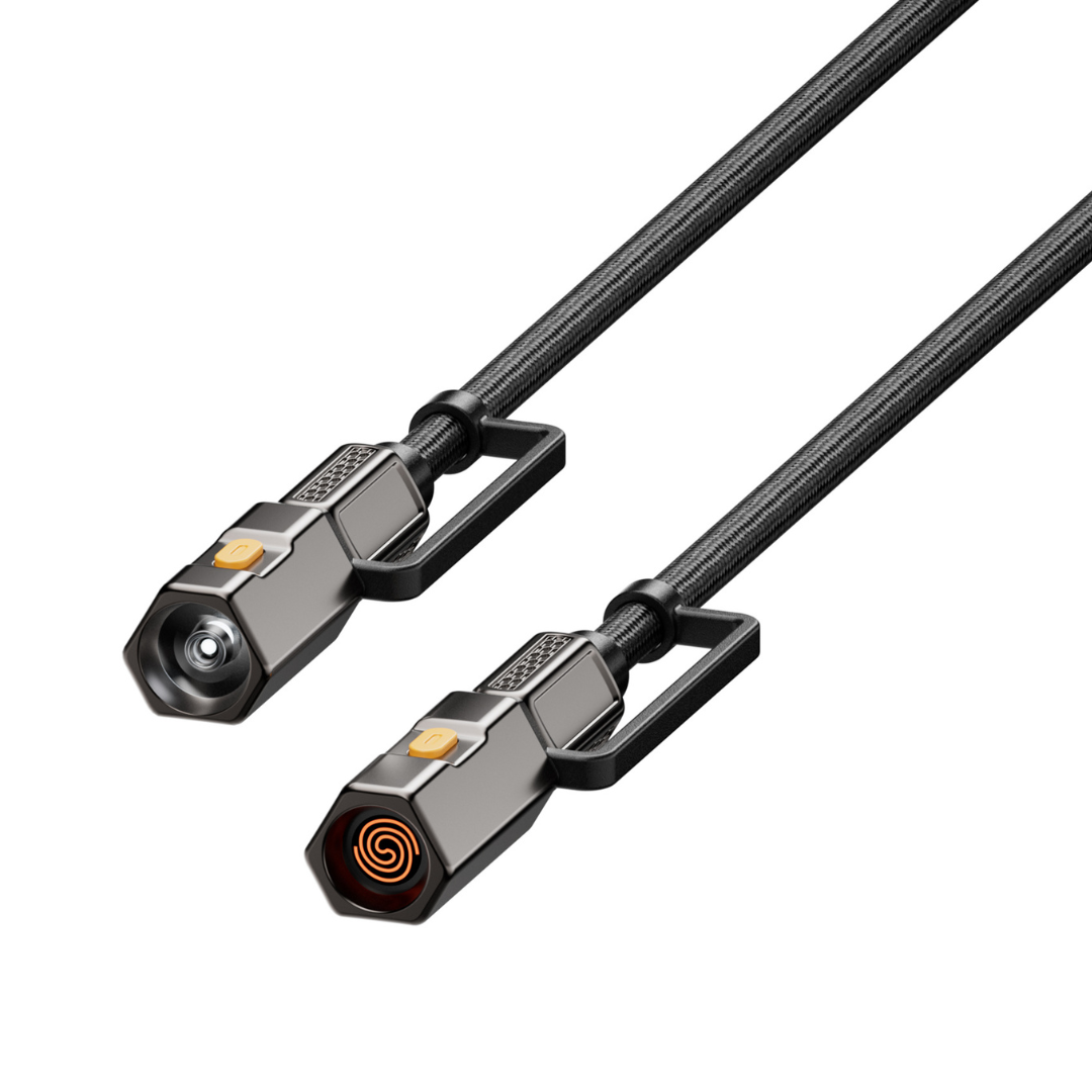 240W USB-C Cable with Electric Lighter and Flashlight