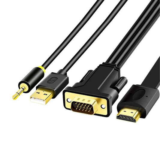 Cable VGA a HDMI + Audio: Imagen y Sonido en un Solo Cable