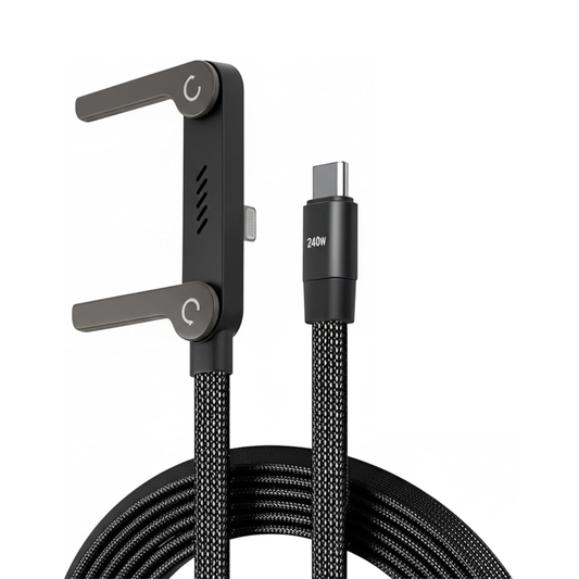 240W Fast Charging Cable with Foldable Invisible Stand