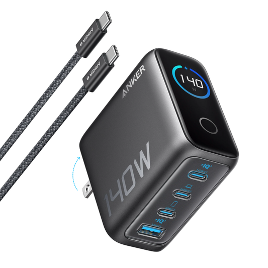 Cargador Anker 140W GaN con Pantalla Táctil