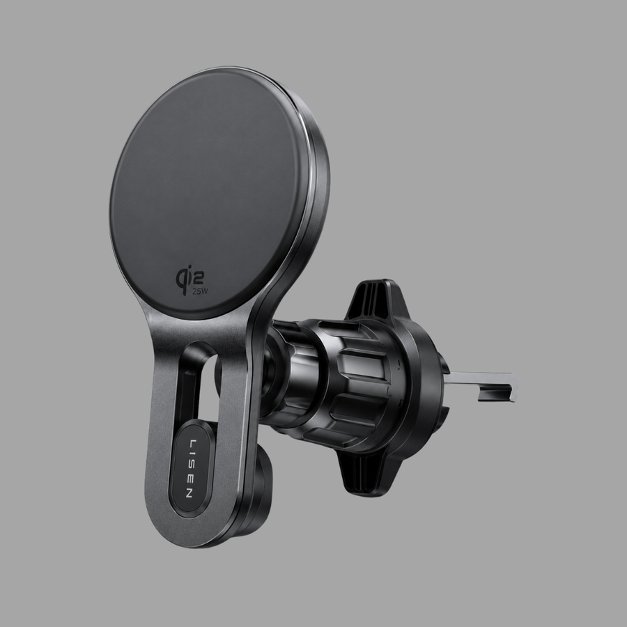 Cargador Magnético Lisen Qi2.2 25W Para Auto Con Clip De Ventilación
