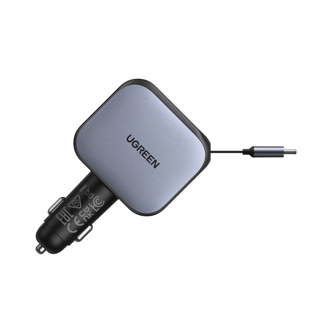 UGREEN Nexode 145W Car Charger with Retractable USB-C Cable