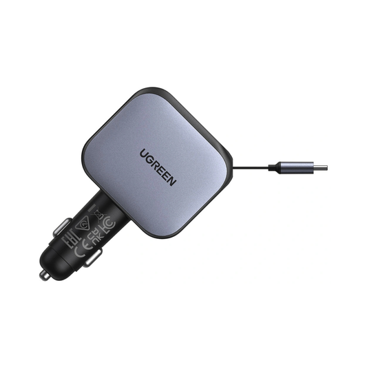 Cargador de carro UGREEN Nexode 145W con cable retráctil USB-C