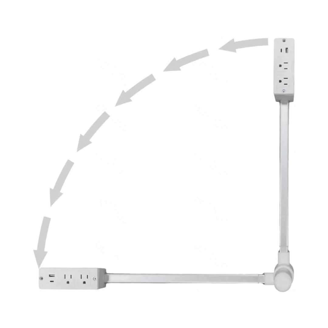 Extensor de Enchufe Giratorio con 4 Puertos