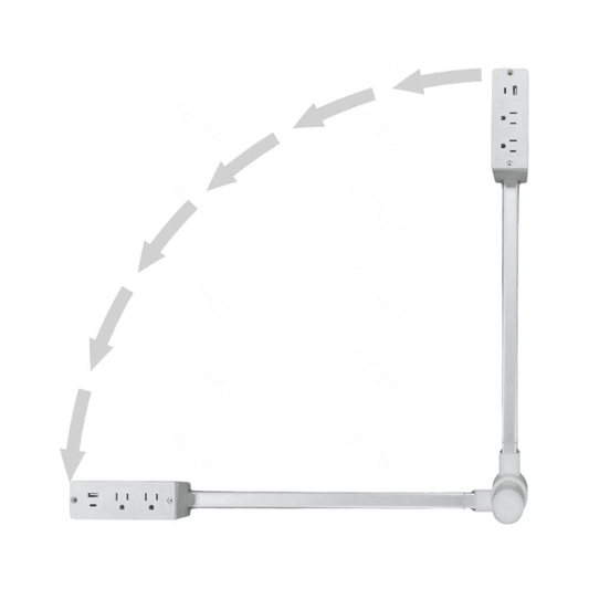 Extensor de Enchufe Giratorio con 4 Puertos