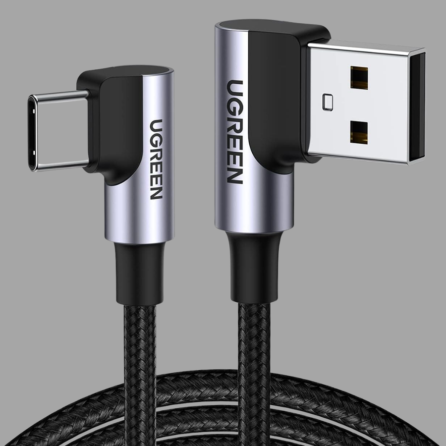Cable UGREEN USB-A a USB-C 90° de 2 metros con carga rápida 3A