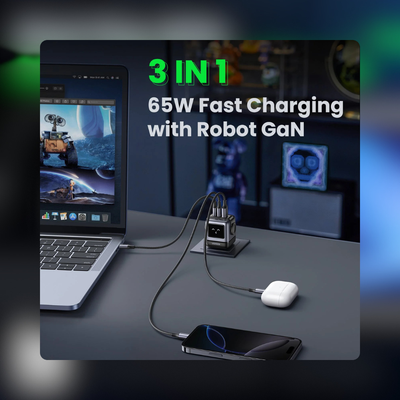 Three ports in one charger