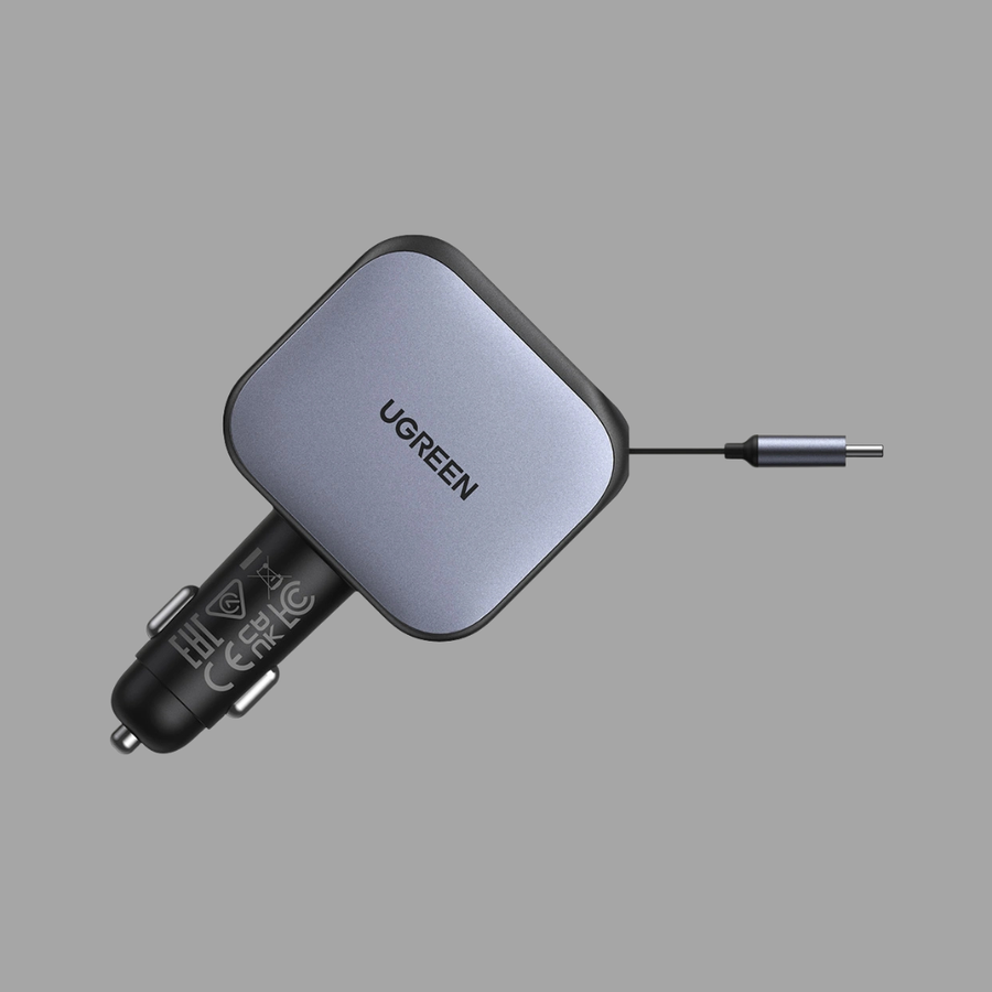 Cargador de carro UGREEN Nexode 145W con cable retráctil USB-C