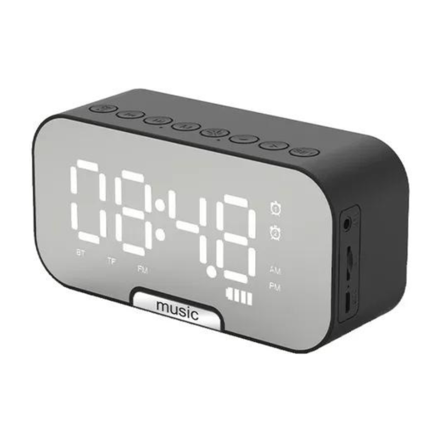 Digital Alarm Clock with Bluetooth Speaker