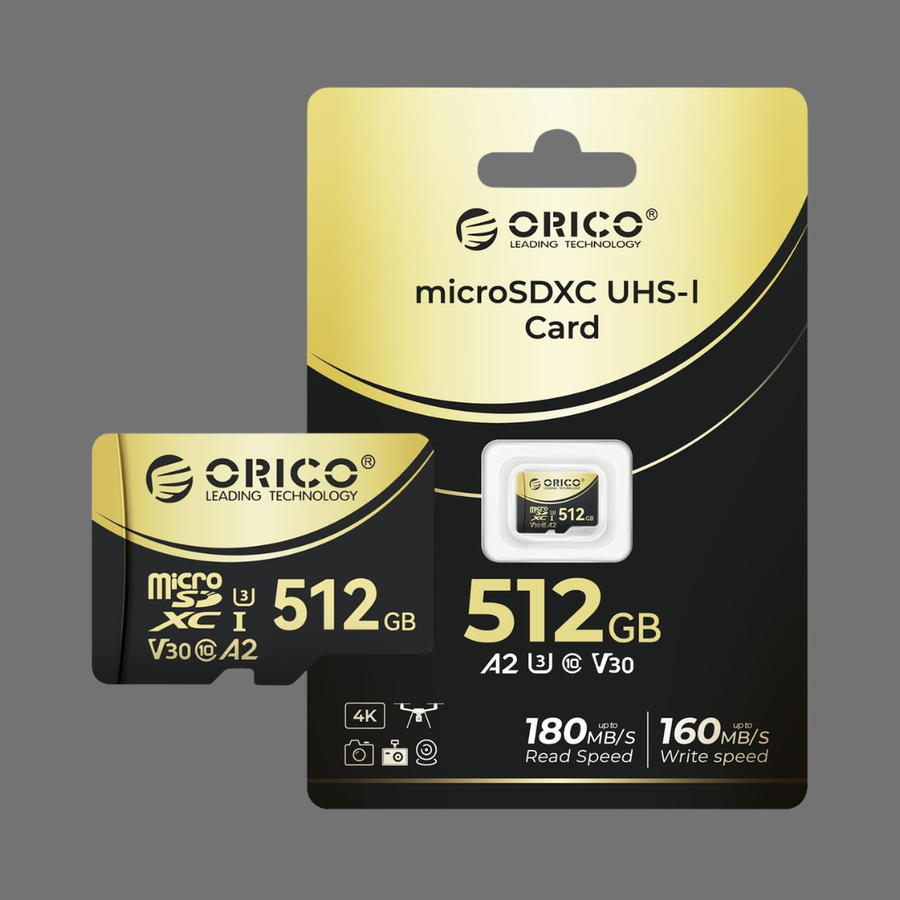 Tarjeta MicroSD ORICO V30 512GB Para Drones, Cámaras y Gaming