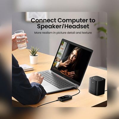 Conecta parlantes o headset