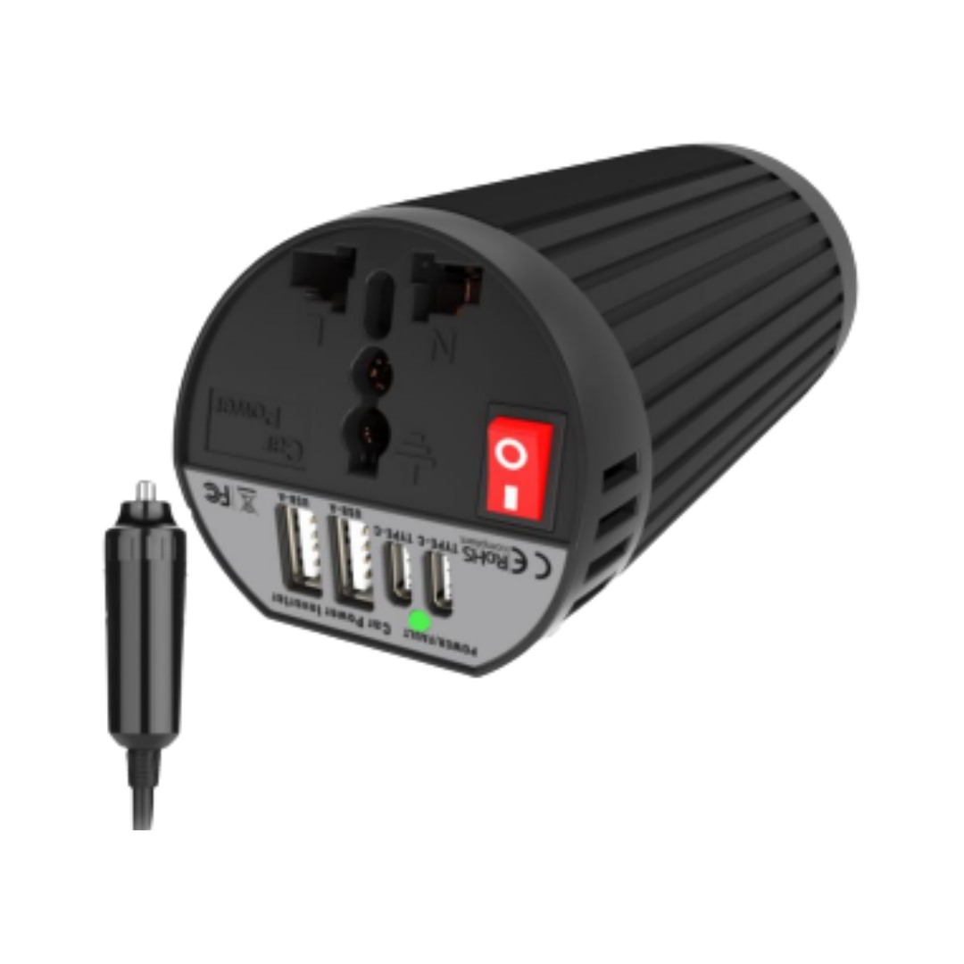 Inversor de Corriente para Carro 200W Con 5 Salidas