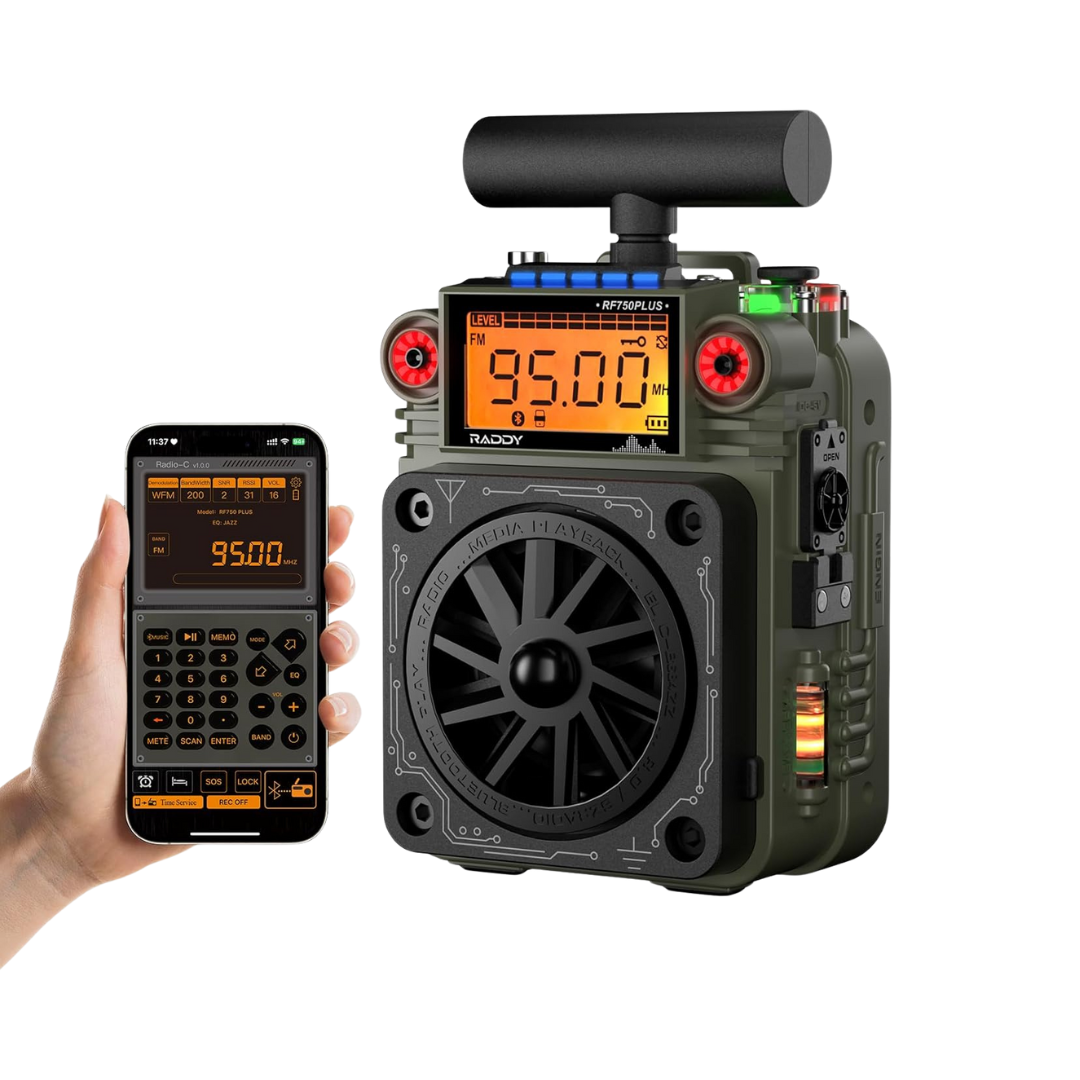 Parlante Portátil Con Radio Multibanda con Bluetooth , Altavoz Hi-Fi y SOS