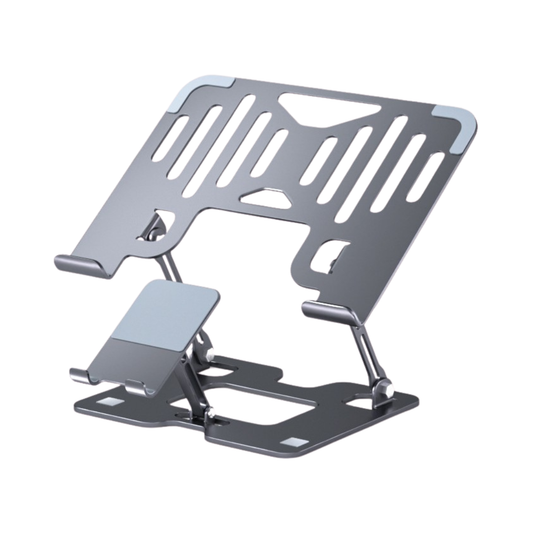 Soporte Doble Ajustable para Laptop y Teléfono de Acero