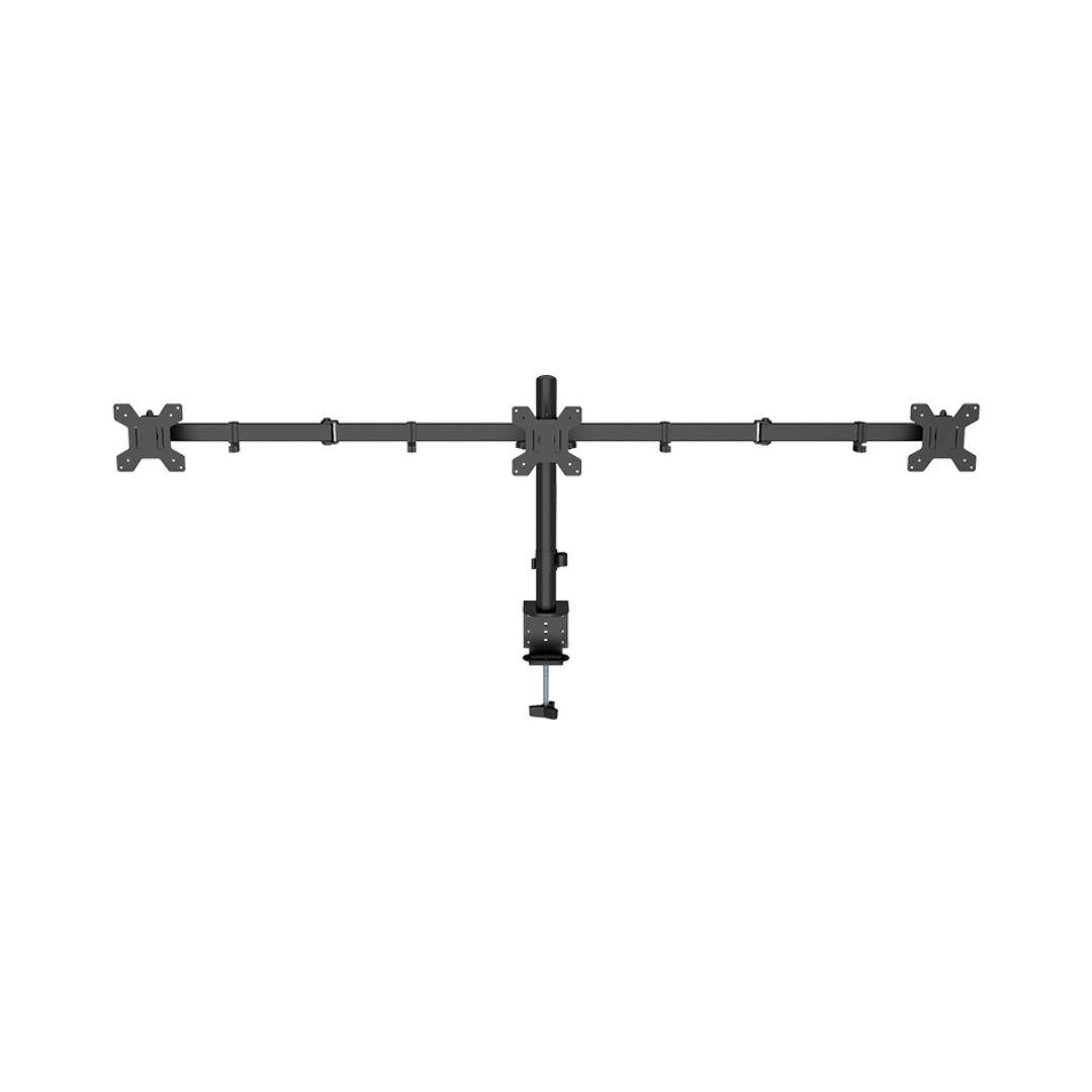 Triple Monitor Mount for 13" to 27" Monitors with Adjustable Arm