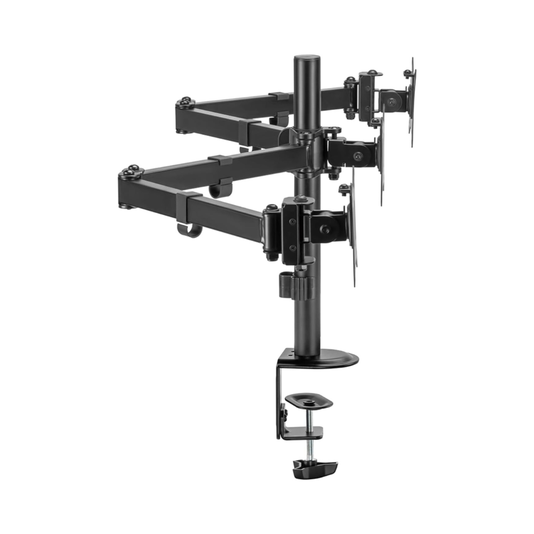 Triple Monitor Mount for 13" to 27" Monitors with Adjustable Arm