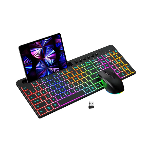 Combo Inalámbrico Teclado + Mouse Con Retroiluminación RGB