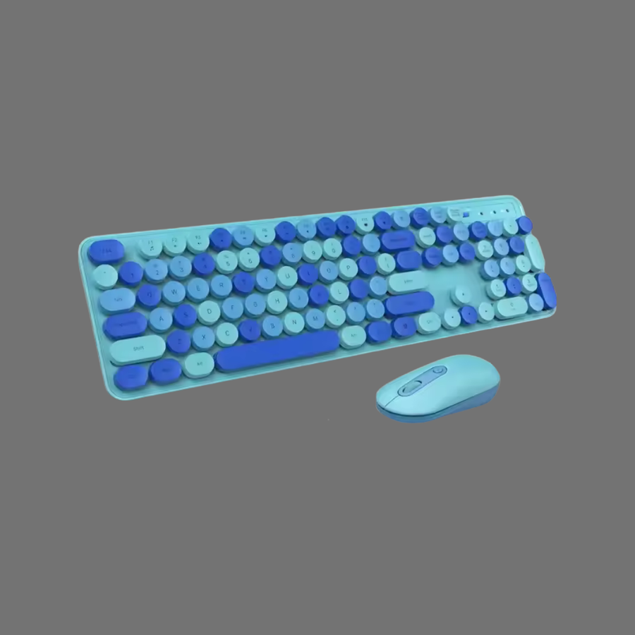 Teclado y Mouse Inalámbricos Retro