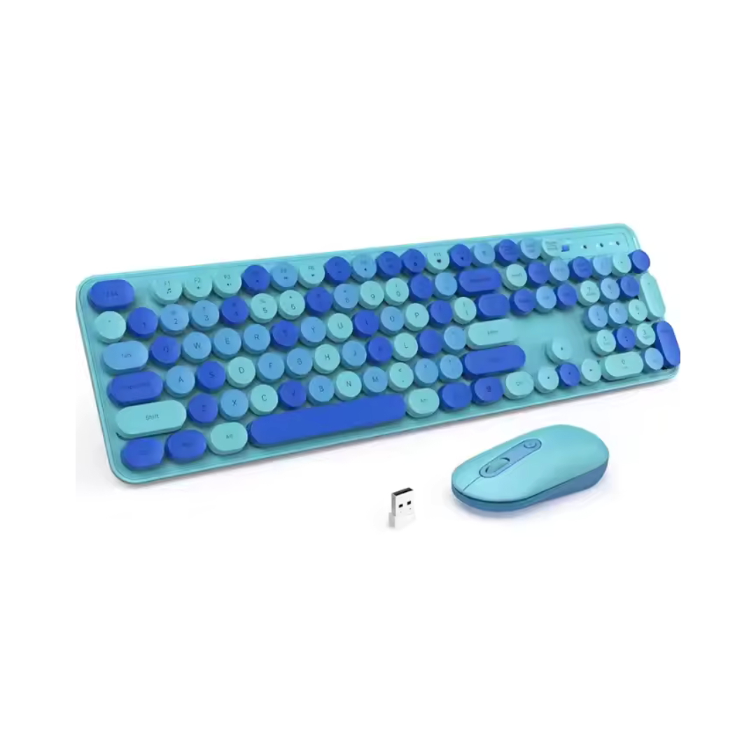 Teclado y Mouse Inalámbricos Retro