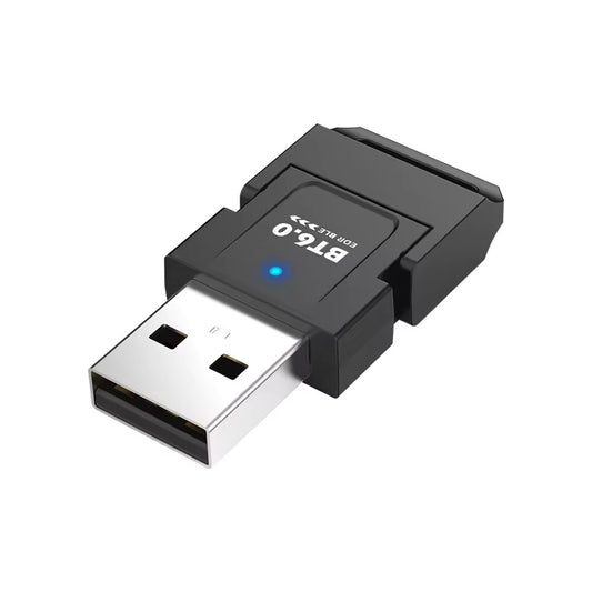 Adaptador Bluetooth 6.0 UC600 negro sobre fondo blanco