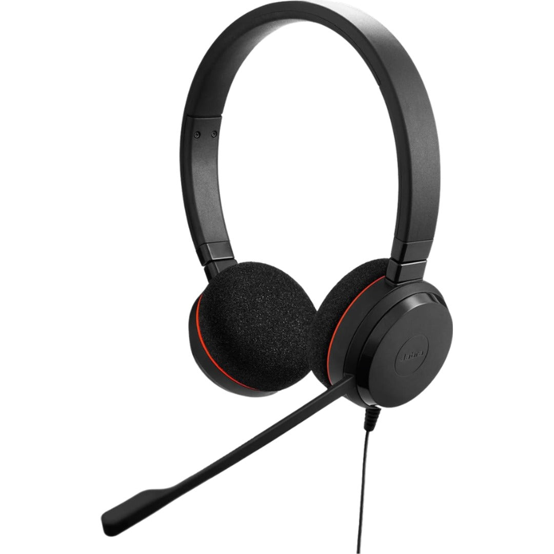 Auriculares Jabra Evolve 20 MS Stereo USB Para Oficina vista principal sobre fondo blanco