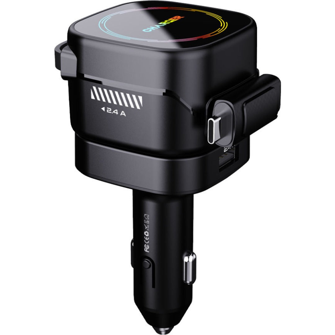 Cargador de auto 4 en 1 de 45W color negro