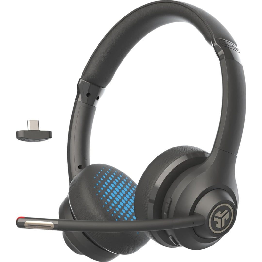Auriculares JLab Go Work Inalámbricos Y Con Cable Para Oficina vista principal sobre fondo blanco