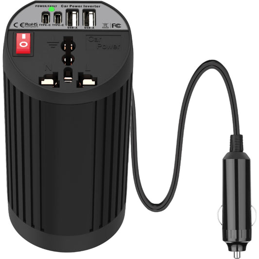 Inversor de Corriente para Auto 200W con 5 Salidas, vista de presentación 2