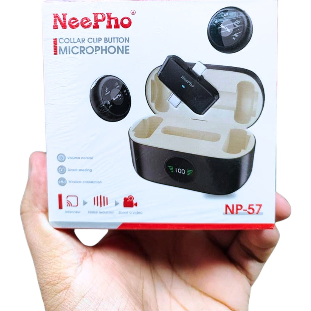 Micrófono Inalámbrico NeePho NP-57 con Clip Magnético, vista de presentación 3