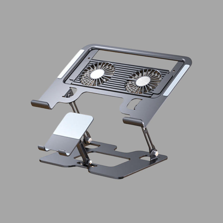 3-in-1 Laptop Stand with Fan and Phone Holder