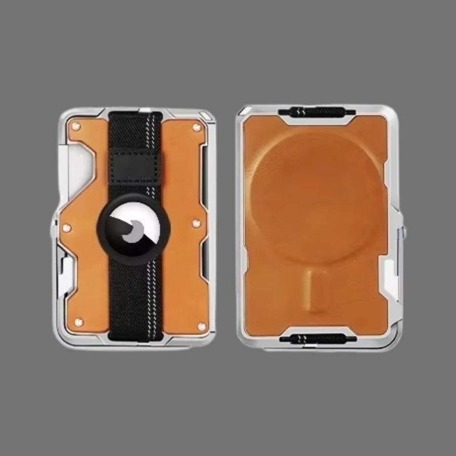 Cartera Metálica RFID con Soporte Magnético para Celular