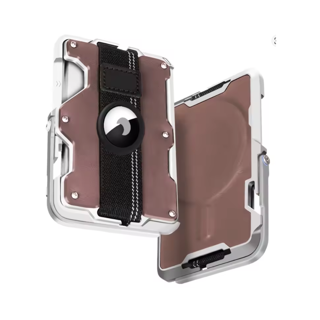 Cartera Metálica RFID con Soporte Magnético para Celular