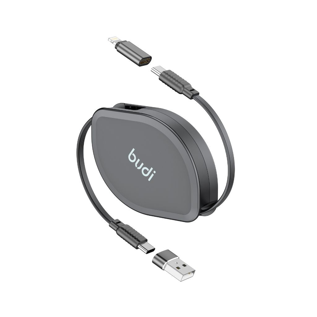 Cable USB a Tipo C Retractil Budi De 65W 4 En 1