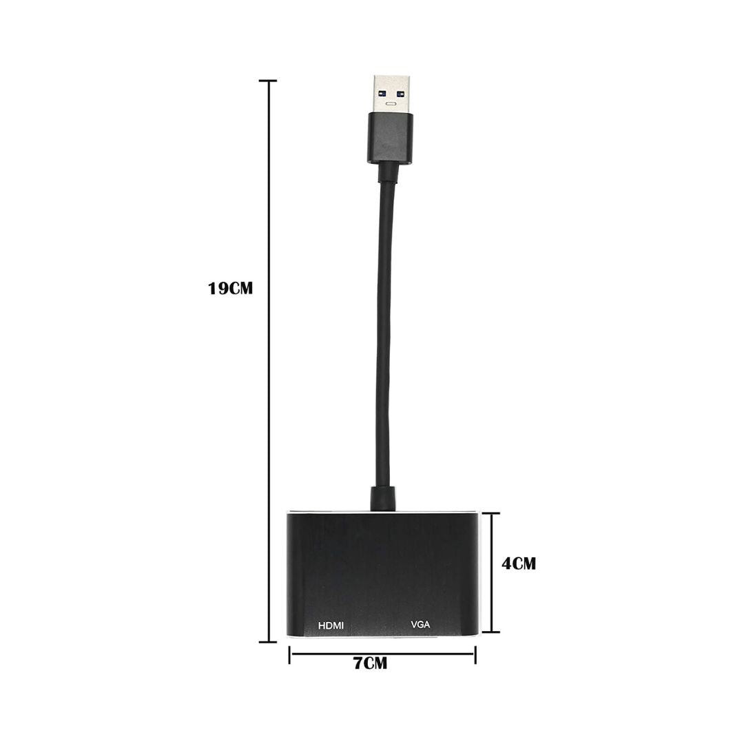 Hub USB a Puertos HDMI y VGA